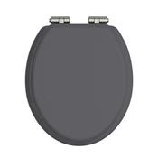 Heritage Graphite Toilet Seat with Soft Close Vintage Gold Hinges image