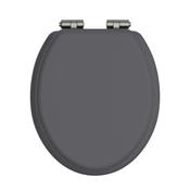 Heritage Graphite Toilet Seat with Soft Close Brushed Nickel Hinges image
