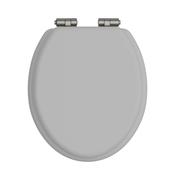 Heritage Dove Grey Toilet Seat with Soft Close Brushed Nickel Hinges image