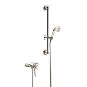 Heritage Dawlish Exposed Thermostatic Vintage Gold Shower Valve With Flexible Riser Kit