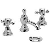 Heritage Hartlebury 3 Taphole Basin Mixer Tap With Pop Up Waste, Chrome image