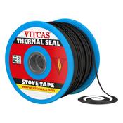 Vitcas Black Stove Glass Fibre Self Adhesive Tape 15x2mm , 1m