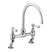 Bristan Renaissance Bridge Kitchen Sink Mixer Tap with Swivel Spout, Chrome image