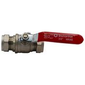 3/4" Lever Ballvalve C X C C/W Gland Nut Wras Red - Full Bore image