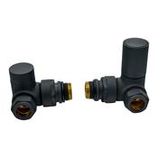 Anthracite Corner Towel Rail Radiator Valves