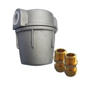 Oil Filter Bowl, 3/8", Aluminium + 3/8" x 10mm Straight 611 Fittings