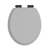 Heritage Dove Grey Toilet Seat with Soft Close Matt Black Hinges image