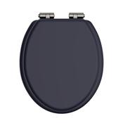 Heritage Midnight Blue Toilet Seat with Soft Close Chrome Hinges image