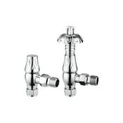 Builth Metal Head Angle TRV Valves, Chrome