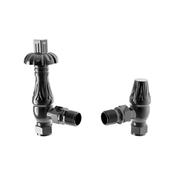 Builth Metal Head Angle TRV Valves, Black Nickel