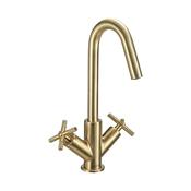 Bristan Cruzar Basin Mixer with Clicker Waste, Brushed Brass