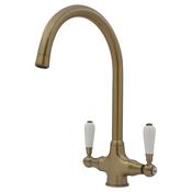 Clever Rune Sink Mixer Antique
Brass &amp;amp; Cermamic Handles image