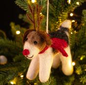 Fox Terrier with Antlers