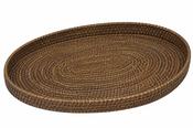 Oval Rattan Tray – Brown image