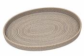 Oval Rattan Tray – Grey Wash image