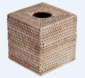 Grey Rattan Tissue Box