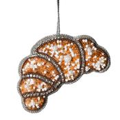 Hand Embroidered Croissant Decoration