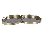 Set of 2 Gold Floral Trays image