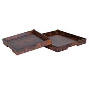 Dark Faux Burl Trays (Set of 2) image