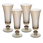 Set of 4 Oat Ribbed Flute Glasses image