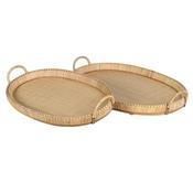 Oval Serving Trays / Natural Rattan (set of 2) image