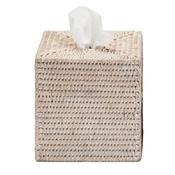 White Rattan Tissue Box