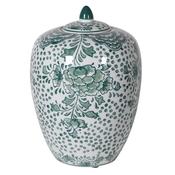Green and Blue Floral Jar