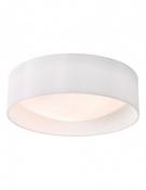 Där Nysa Ceiling 2 Light Flush 40cm Faux Silk Shade White image