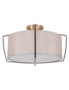 Pacific Moana Metal Frame Shade Flush Pendant Silver &amp; Grey image