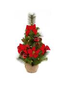 Premier Festive Red Poinsettia 60cm Tree with Burlap Base