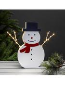 Noma Festive Wooden Battery Operated LED 30cm Snowman