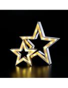 Noma Festive Wooden Set of 2 Holographic Stars Warm White image