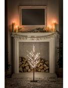Noma Festive 90cm Snowy Twig Tree with Berries Warm White