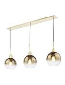 Där Lycia 3 Light Bar Pendant Satin Gold &amp; Gold Ombre Glass