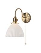 Där Hadano Wall Light with Domed Shade Natural Brass &amp; Ceramic