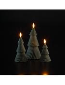 Noma Festive Set of 3 Battery Operated Tree Candlelights Green