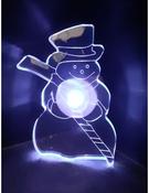 Premier Festive LED Window Sucker Snowman Battery Operated Blue/White