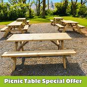 Heavy Duty Wooden Picnic Tables - Bulk Bundle (5 &amp;amp; 8 Pack) image