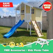 Toby Kids Playhouse with Slide and Climbing Wall 2.1m² image