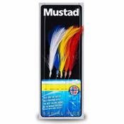 Mustad 5 Hook Coloured Cod Feathers  3/0 image