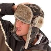 Deluxe Camo Trapper Hat Fur Lined - 60cm