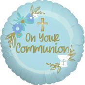 18" Blue Round On Your Communion Foil