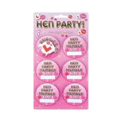 Badge Hen Night 5.7cm (6 badges)