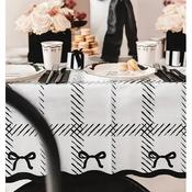 Black &amp; White Tablecloth with Bows image