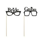 Bride &amp; Groom Photo Prop Glasses