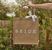 Bride Hessian Large Tote Bag