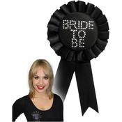 Bride to be Black Rosette with Stones