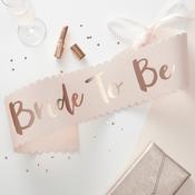 Bride to Be Sash, Pink &amp; Rose Gold, Team Bride