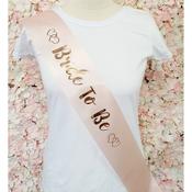 Bride to Be Satin Sash, Pink &amp; Rose Gold image