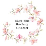 Floral Pink Wreath Personalised Sticker